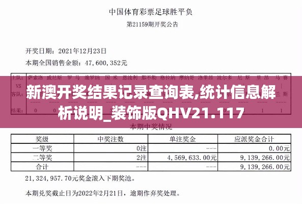 新澳開獎結(jié)果記錄查詢表,統(tǒng)計信息解析說明_裝飾版QHV21.117