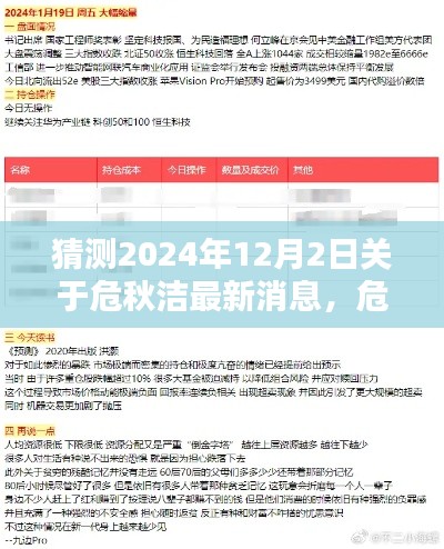 危秋潔最新消息預(yù)測(cè)指南，揭秘2024年12月2日特輯，適用于初學(xué)者與進(jìn)階用戶關(guān)注焦點(diǎn)