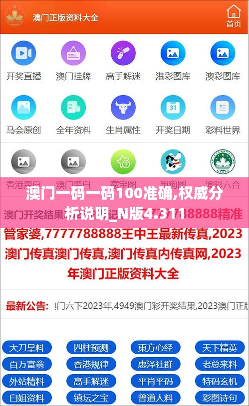 澳門一碼一碼100準(zhǔn)確,權(quán)威分析說明_N版4.311