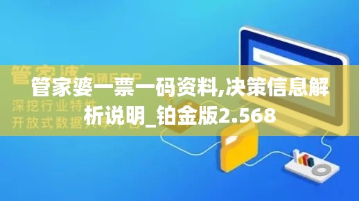 管家婆一票一碼資料,決策信息解析說(shuō)明_鉑金版2.568