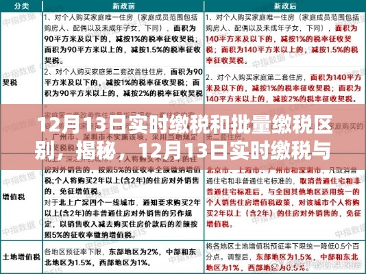 揭秘，實時繳稅與批量繳稅的區(qū)別，12月13日繳稅差異解析