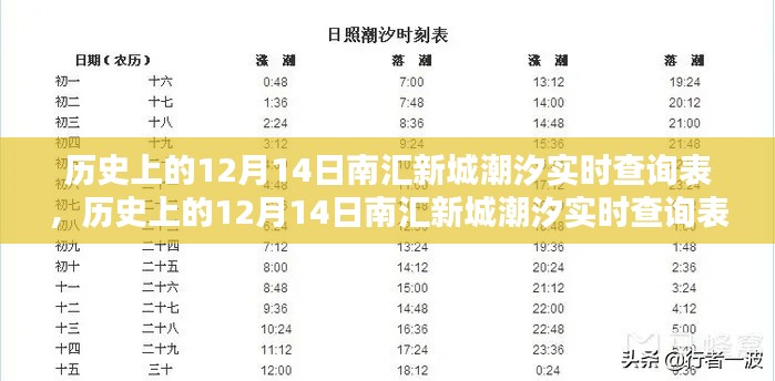 歷史上的12月14日南匯新城潮汐實(shí)時(shí)查詢表，詳細(xì)步驟指南