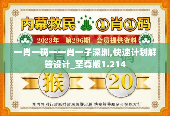 一肖一碼一一肖一子深圳,快速計劃解答設(shè)計_至尊版1.214