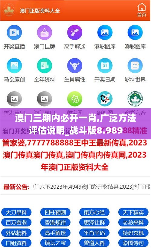 澳門三期內(nèi)必開一肖,廣泛方法評估說明_戰(zhàn)斗版8.989