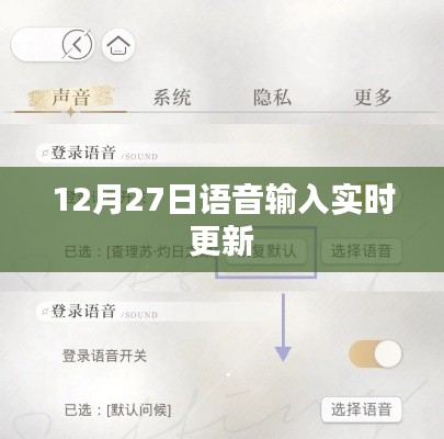 12月27日語(yǔ)音輸入功能實(shí)時(shí)更新，提升用戶體驗(yàn)