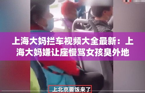 上海大媽攔車視頻大全最新：上海大媽嫌讓座慢罵女孩臭外地 