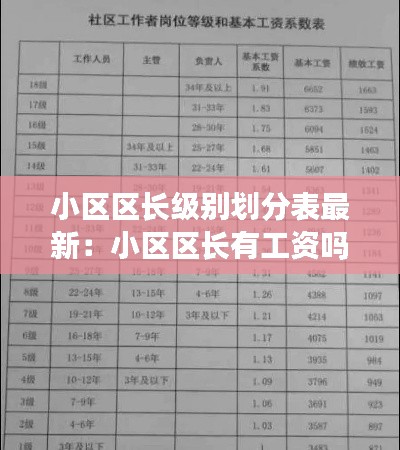 小區(qū)區(qū)長級別劃分表最新：小區(qū)區(qū)長有工資嗎 