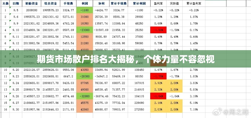 期貨市場散戶排名大揭秘，個體力量不容忽視
