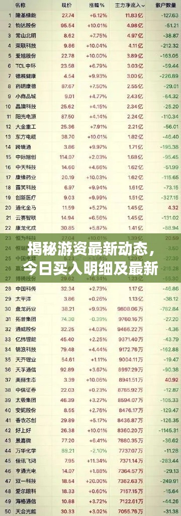揭秘游資最新動(dòng)態(tài)，今日買(mǎi)入明細(xì)及最新投資動(dòng)態(tài)（附詳細(xì)解讀）