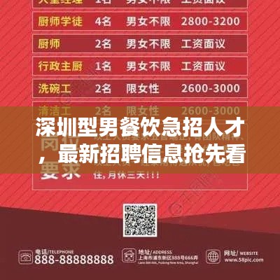 深圳型男餐飲急招人才，最新招聘信息搶先看！