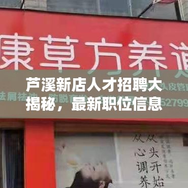 蘆溪新店人才招聘大揭秘，最新職位信息一網(wǎng)打盡！