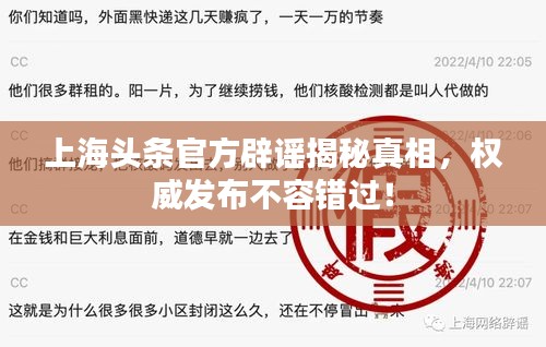 上海頭條官方辟謠揭秘真相，權(quán)威發(fā)布不容錯(cuò)過(guò)！