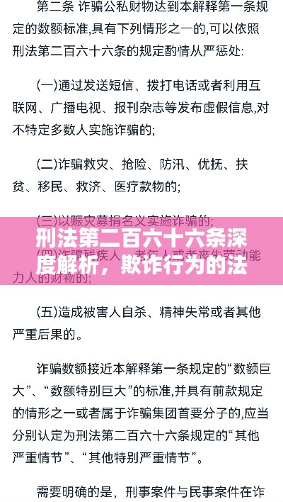 刑法第二百六十六條深度解析，欺詐行為的法律后果探討