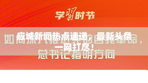 應城新聞熱點速遞，最新頭條一網(wǎng)打盡！