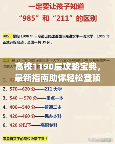 高校1190層攻略寶典，最新指南助你輕松登頂！