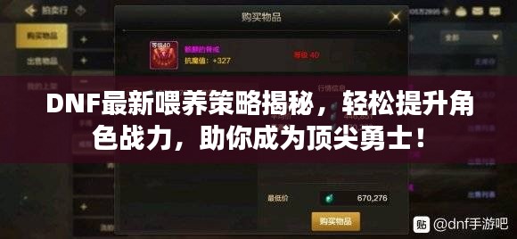 DNF最新喂養(yǎng)策略揭秘，輕松提升角色戰(zhàn)力，助你成為頂尖勇士！