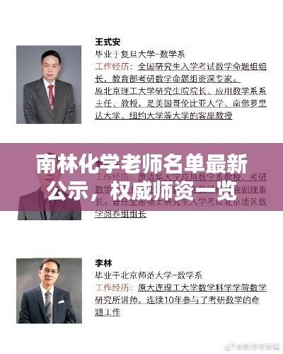 南林化學老師名單最新公示，權(quán)威師資一覽