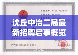 沈丘中冶二局最新招聘啟事概覽