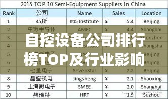 自控設備公司排行榜TOP及行業(yè)影響力解析