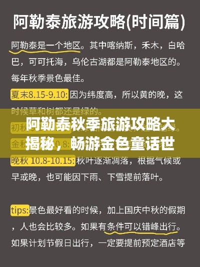 阿勒泰秋季旅游攻略大揭秘，暢游金色童話世界
