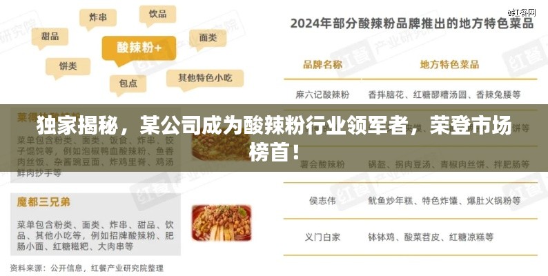 獨(dú)家揭秘，某公司成為酸辣粉行業(yè)領(lǐng)軍者，榮登市場(chǎng)榜首！