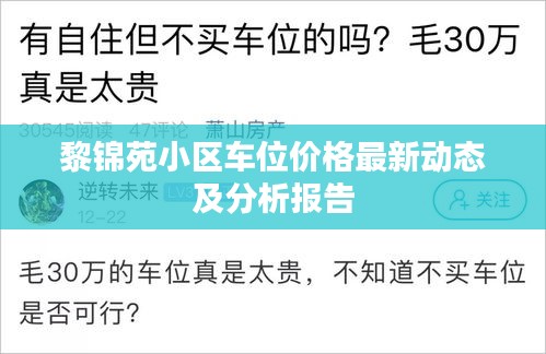 黎錦苑小區(qū)車位價格最新動態(tài)及分析報告