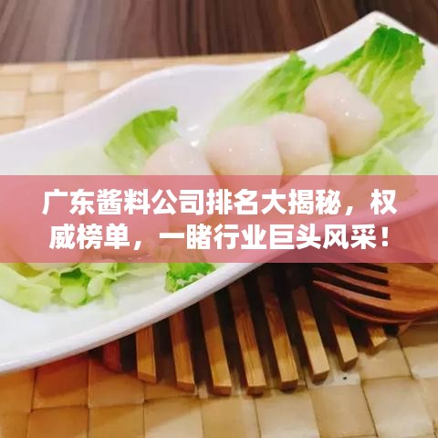 廣東醬料公司排名大揭秘，權(quán)威榜單，一睹行業(yè)巨頭風(fēng)采！