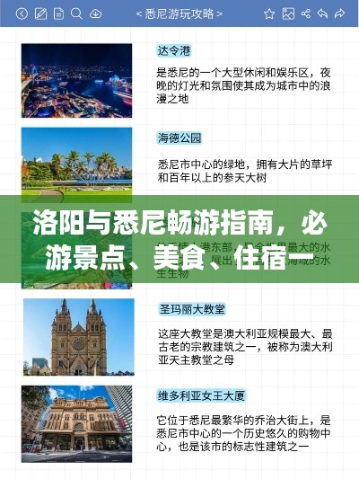 洛陽與悉尼暢游指南，必游景點、美食、住宿一網打盡！