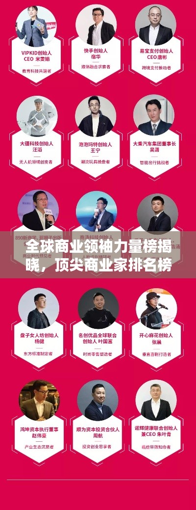 全球商業(yè)領袖力量榜揭曉，頂尖商業(yè)家排名榜揭示智慧與力量