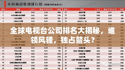 全球電視臺(tái)公司排名大揭秘，誰領(lǐng)風(fēng)騷，獨(dú)占鰲頭？