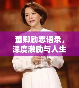 董卿勵志語錄，深度激勵與人生感悟