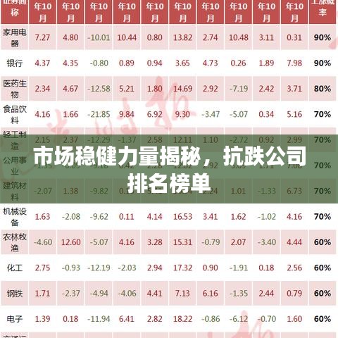 市場(chǎng)穩(wěn)健力量揭秘，抗跌公司排名榜單