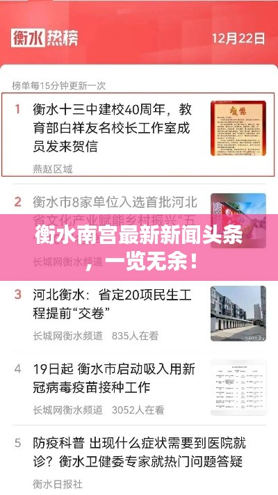 衡水南宮最新新聞頭條，一覽無余！