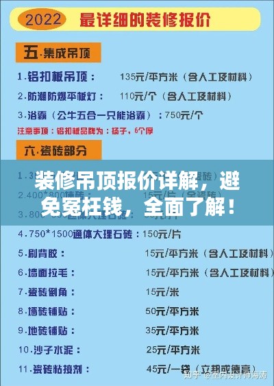 裝修吊頂報價詳解，避免冤枉錢，全面了解！