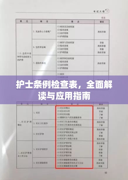 護(hù)士條例檢查表，全面解讀與應(yīng)用指南