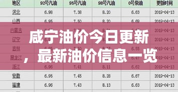 咸寧油價(jià)今日更新，最新油價(jià)信息一覽
