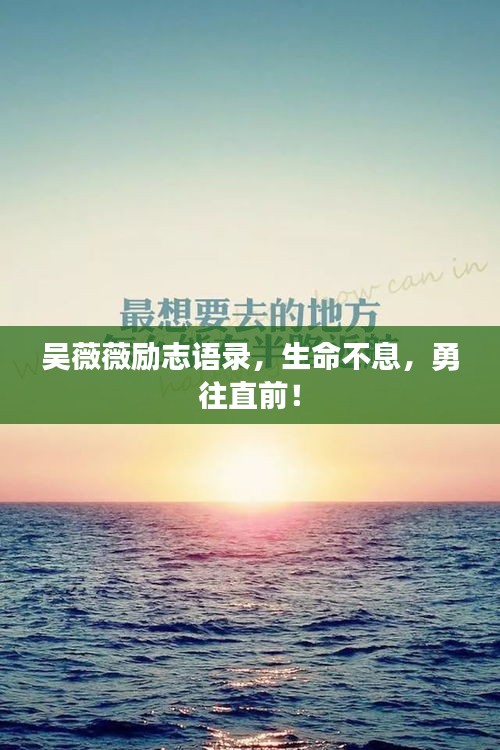 吳薇薇勵志語錄，生命不息，勇往直前！